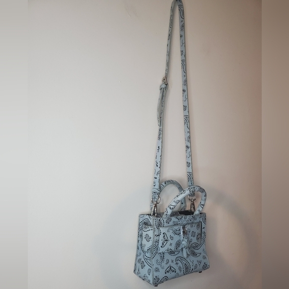 Brandon Blackwood Kuei Mini Bag Blue Paisley Leather Crossbody - Picture 4 of 16